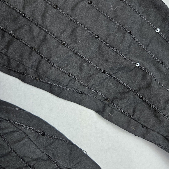 Lafayette 148 New York Blouse Women 14 Black Sequins Embroidered Striped FLAWED - Picture 7 of 16